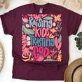 thumbnail image 1 of Raising Kids and Trusting God T-Shirt for Women | Christian Mom Floral Tee, Maroon, Size M, 1 of 4