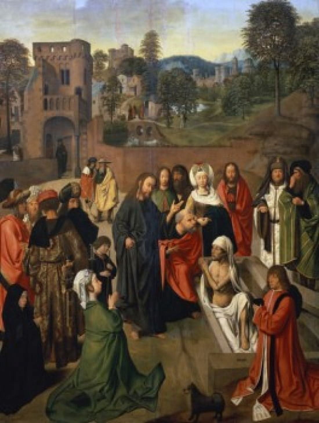 The Raising of Lazarus 15th C Geertgen tot Sint Jans (c 1457-1495Netherlandish) Musee du Louvre Paris Canvas Art - Geertgen tot Sint Jans (18 x 24)