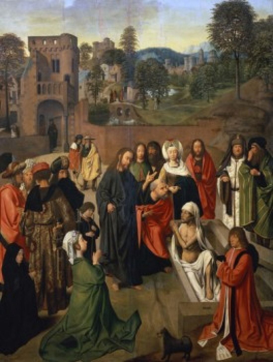 The Raising of Lazarus 15th C Geertgen tot Sint Jans (c 1457-1495Netherlandish) Musee du Louvre Paris Canvas Art - Geertgen tot Sint Jans (24 x 36)