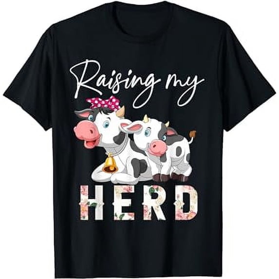 Raising My Herd Floral Cow Lover Happy Mother's Day Farmer T-Shirt