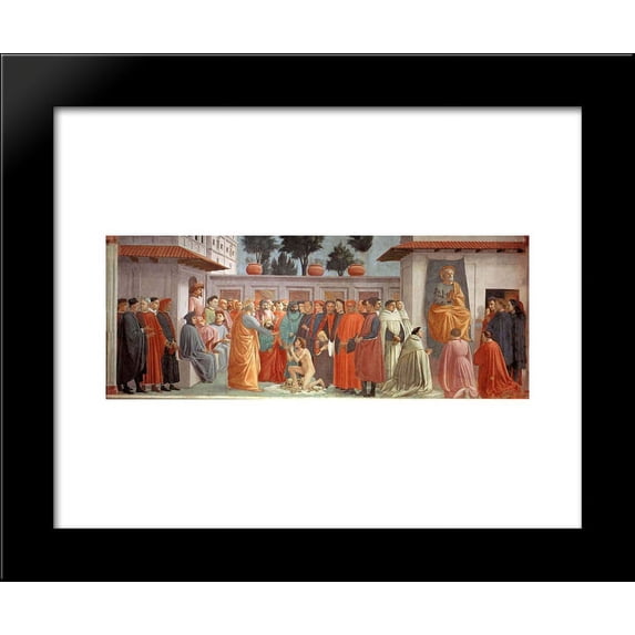 Raising of the Son of Teophilus and St.Peter Enthroned 20x24 Framed Art Print by Masaccio, Tommaso