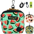 thumbnail image 1 of Raisingwell Dog Treat Pouch for Pet Walking and Training with Clicker Poop Bags Small Fanny Zipper Pack Holder for Puppy Snack Dispenser Kit for Leash and Outdoor Use (Watermelon), 1 of 6