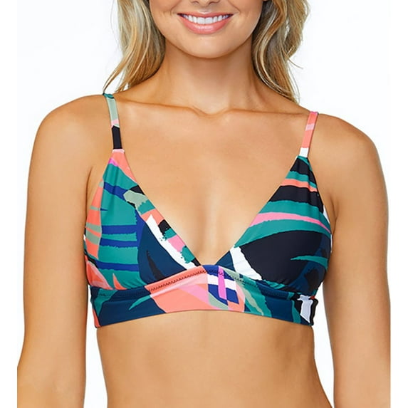 Raisins BLACK MULTI Juniors' Crystal Cove Printed Tie-Back Bikini Top, US Small