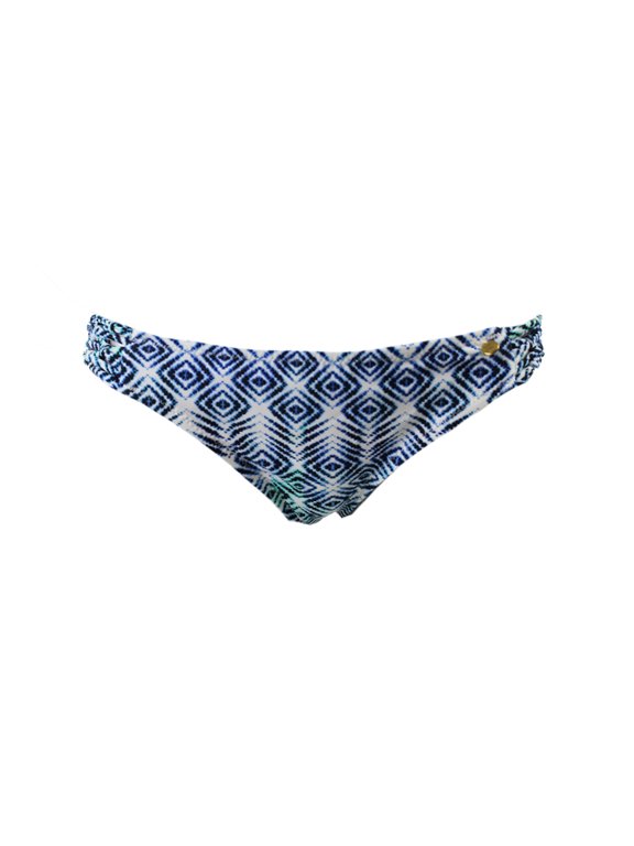 Blue Tribal-Print Macrame Side Hipster Bikini Bottom XL