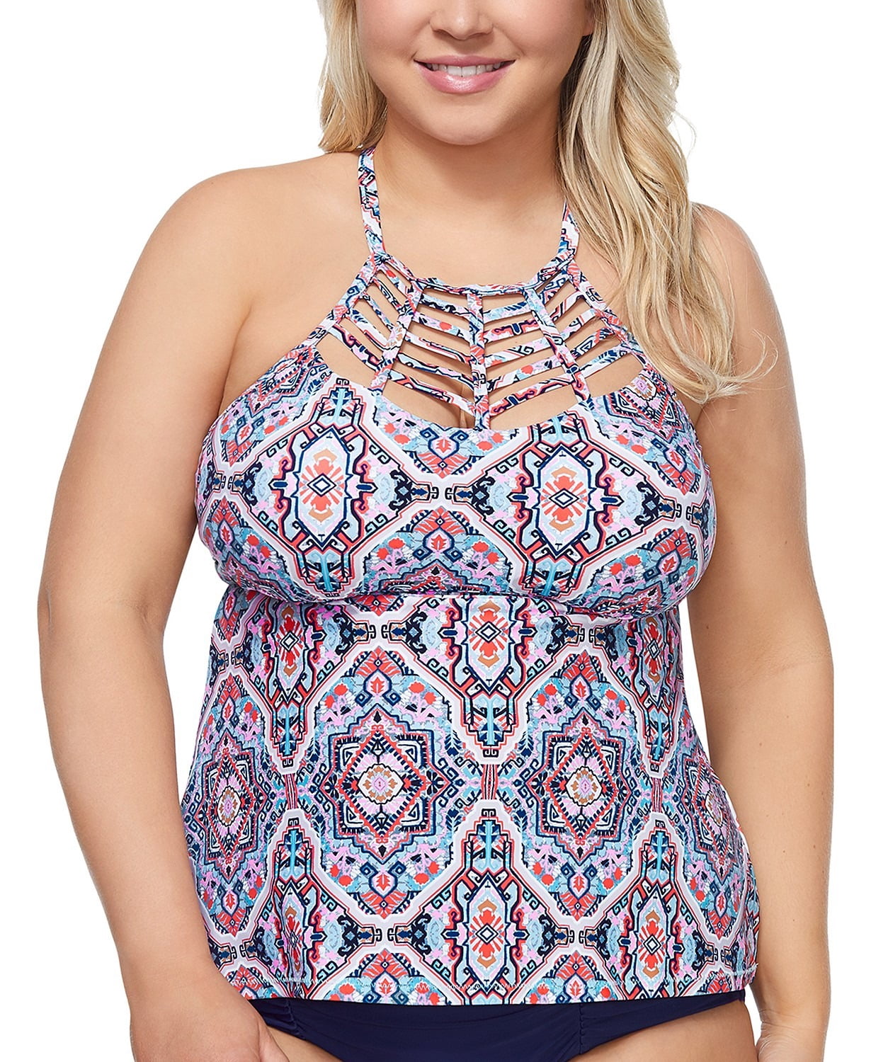 Raisins Curve AQUARIUS RISING Trendy Plus Size Boa Tankini Swim Top, US ...