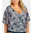 thumbnail image 1 of Raisins Curve Womens Plus Size Palmeira Stingray Printed Tankini Top;18W, 1 of 4