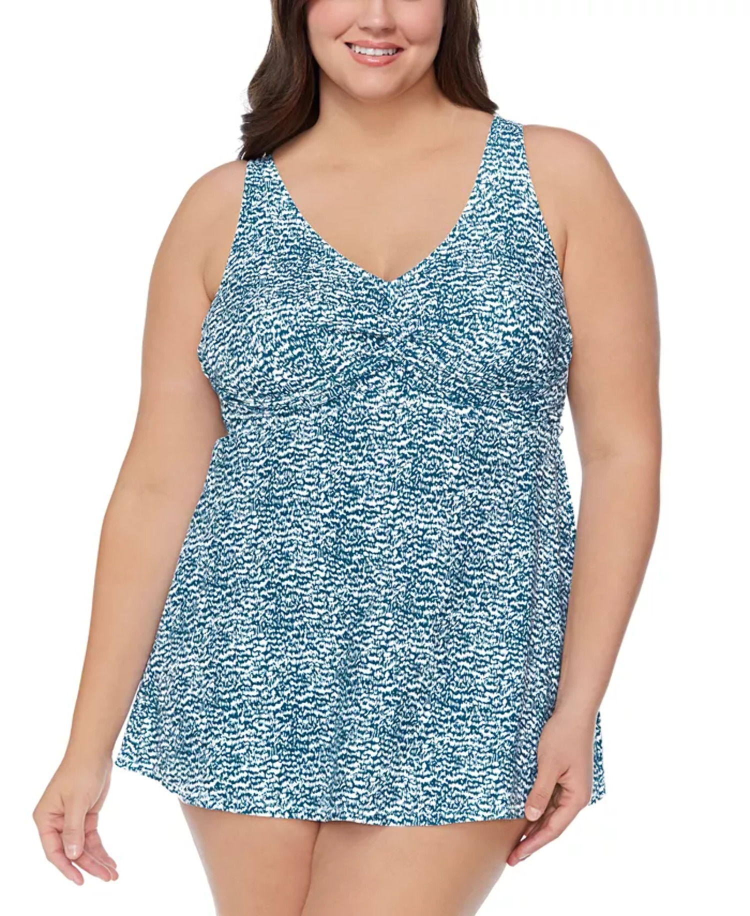 Raisins Curve Plus Size Lucia Swimdress, Trendy Printed Bathing Suit