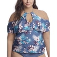 thumbnail image 1 of Raisins Curve Womens Plus Size Haleiva Shea Tankini Top Style-E840520 Swimsuit, 1 of 2