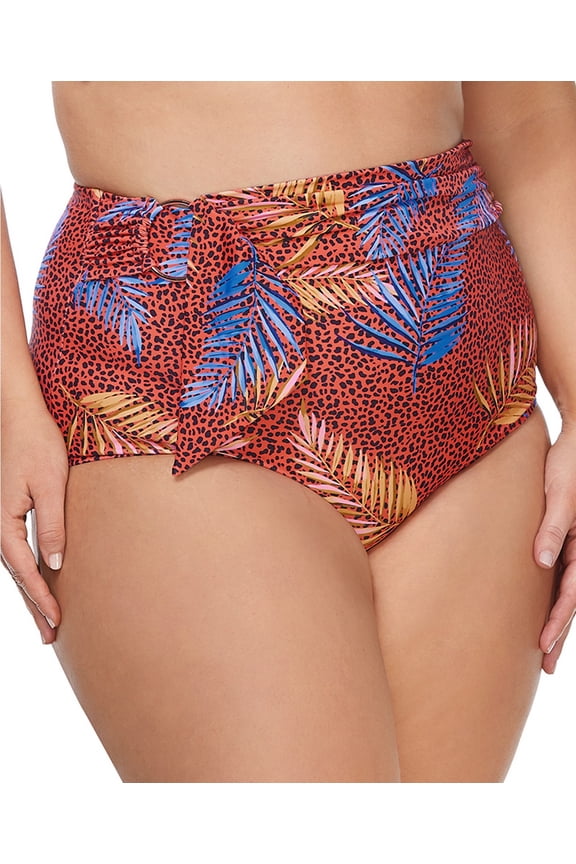 Womens Plus Size Trendy Nomad Fairfax Printed High-waist Bikini Bo Size 22W