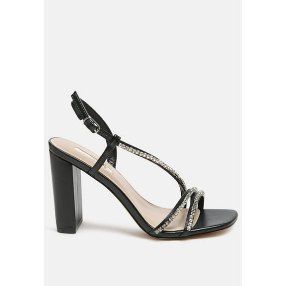 Raisins Pie Diamante Embellished Block Heel Sandals