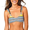thumbnail image 1 of Raisins Women's Barbados Bound Angel Ruffle Bralette Bikini Top (Multi Print, Small), 1 of 3
