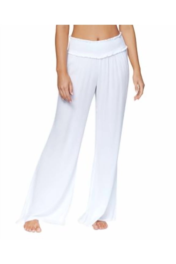 Women's Juniors' Beach Day Cover-Up Pants White Size Medium