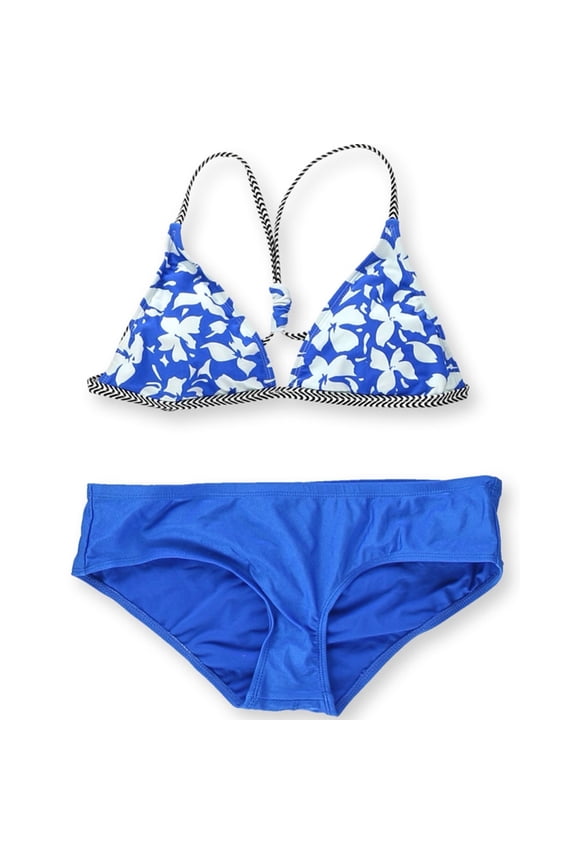 Womens Santa Barbara Skinny Ruched 2 Piece Bikini, Blue, Medium