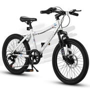 Raistyw 20'' Kid's Bike ,Mountain Bike for Ages 8-12 Years Old, 7 Speed Teenager Children Kids' Bicycles, White