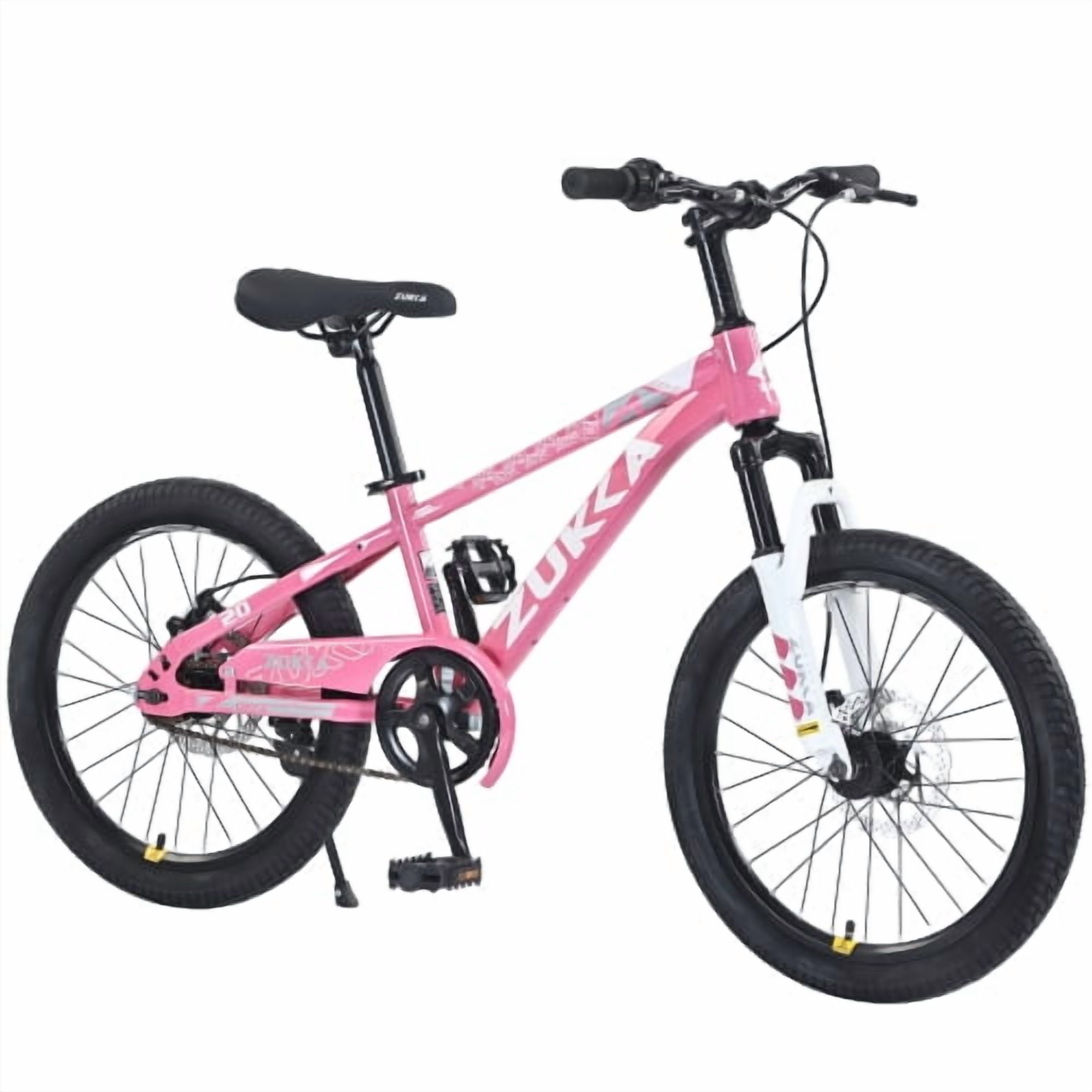 RAISTYW 20 inch Girls Mountain Bike for Age 7-10 Years, 1 Speed Steel Frame Teenager Bicycles MTB with Front And Rear Disc Brakes, Pink