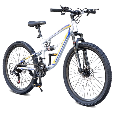 Raistyw 26" Mountain Bike for Adults, 21-Speed Adult MTB with Disc Brakes, High-Strength Steel Frame, All-Terrain Off-Road Bicycle for Men and Women, Grey