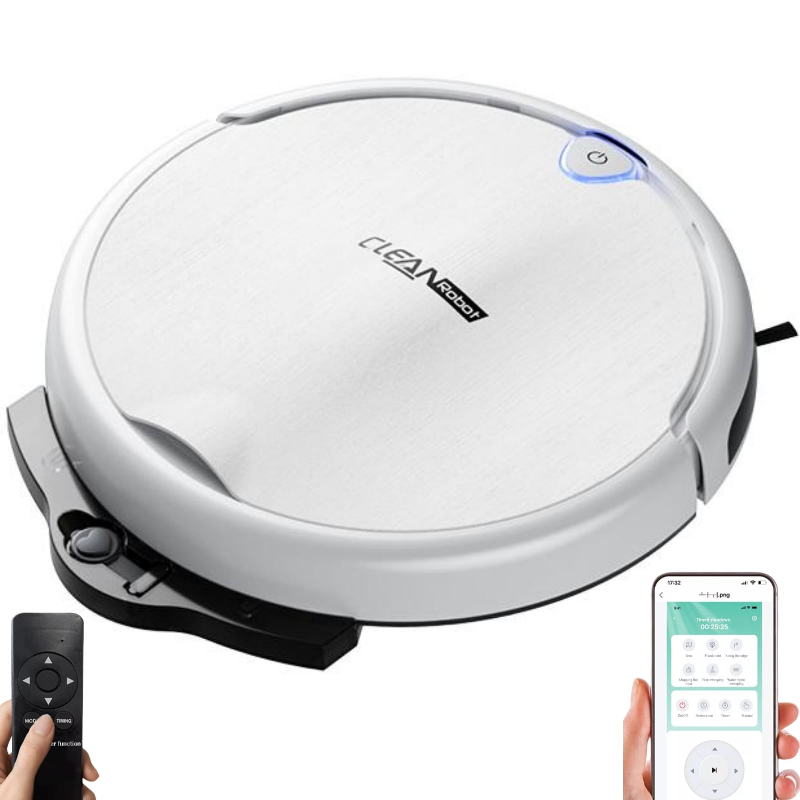 Raistyw Robot Vacuum and Mop Combo, 2800Pa Strong Suction Cleaner, App/Remote Control for Carpets and Hard Floor, White