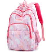 RAISTYW School Backpack for Girls, Lightweight Large Capacity Bookbag Multifunction Fashion Casual Laptop Travel Backpack for Middle School, Pink