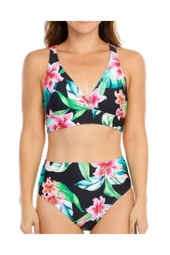 Manufacturing Women's Floral-Print Bikini Top and Bottom Set Multicolor M