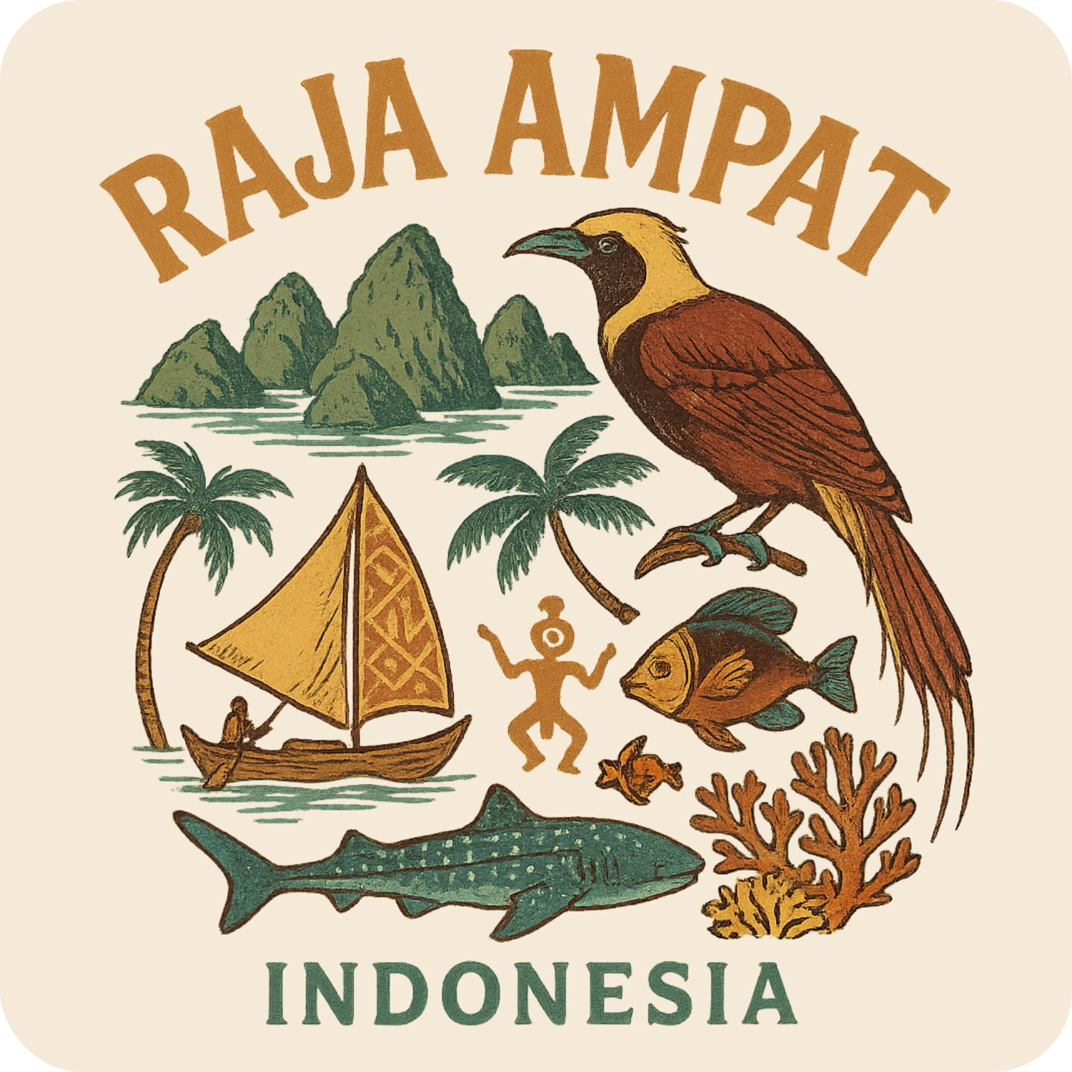 Raja Ampat Indonesia Keepsakes Souvenir Vinyl Sticker – Destination ...