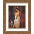 thumbnail image 1 of Raja Ravi Varma 2x Matted 20x24 Gold Ornate Framed Art Print 'There Comes Papa ', 1 of 2