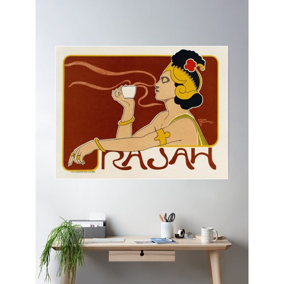 Rajah Coffee Poster Wall Art, Modern Wall Decor For Living Room Bedroom, 24x36 UNFRAMED