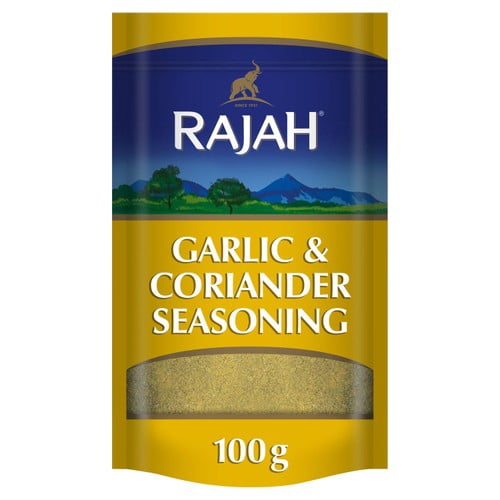 Rajah Spices Garlic & Coriander Seasoning Powder 100g, British Import (Pack of 2)