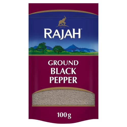 Rajah Spices Ground Black Pepper Powder 100g, British Import (Pack of 2)