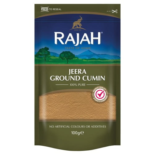 Rajah Spices Ground Cumin Jeera Powder 100g, British Import (Pack of 2)