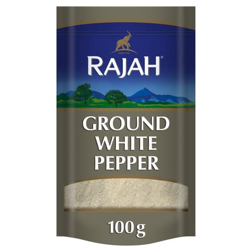 Rajah Spices Ground White Pepper Powder 100g, British Import (Pack of 2)