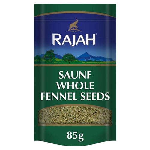 Rajah Spices Whole Fennel Saunf Seeds 85g, British Import (Pack of 2)