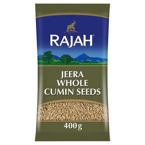 Rajah Spices Whole Jeera Cumin Seeds 400g, British Import (Pack of 2)