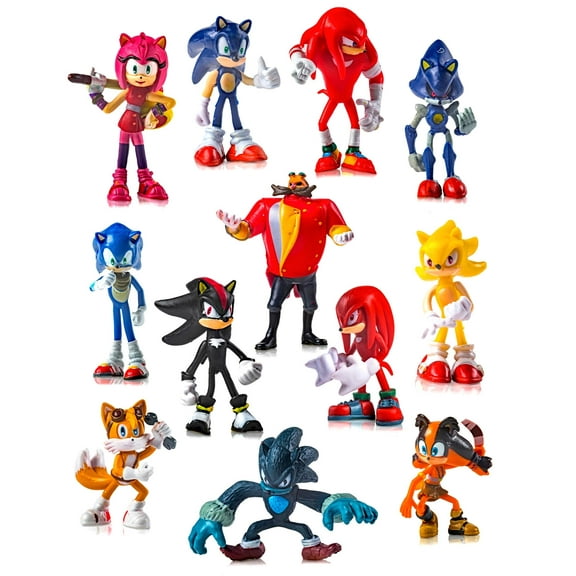Rajar 12 pcs Hedgehog Toys Action Figures 2.5-inch-Tall, Party Supplies Cake Toppers, Carry Bag