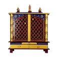 thumbnail image 1 of Rajasthani Ethnic Handcrafted Wooden Temple / Mandir / Pooja Ghar / Mandapam / Mandir With Doors And Cabinets Storage / Puja Mandir For Home, 1 of 5