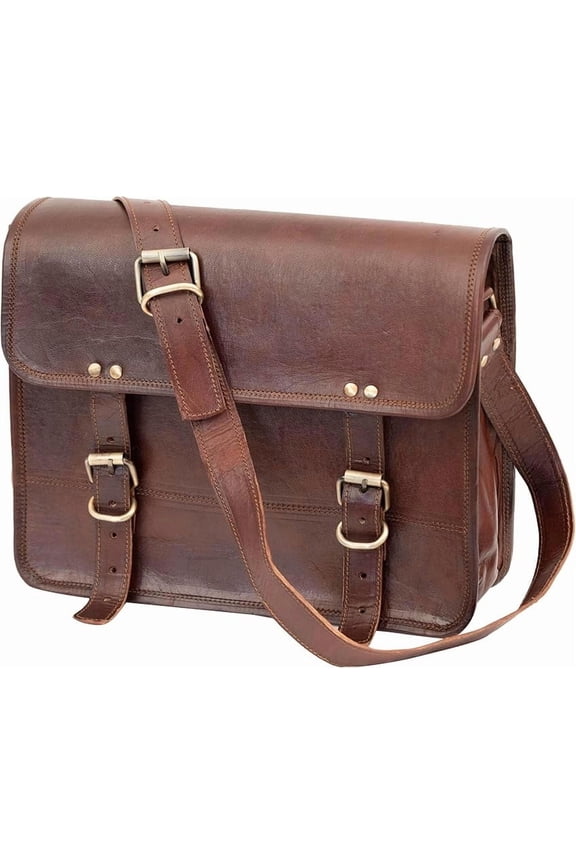 10"Inch leather Messenger Bag Vintage Satchel Bag Crossbody Bags For Men And Women Unisex Office Bag