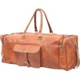 thumbnail image 1 of Shy Shy Let's Touch The Sky leather duffle bag large 24-inch travel duffle overnight weekender leather bag for men and women, 1 of 5