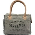 thumbnail image 1 of Rajeriya Tote Bag Upcycled Canvas Leather - Sel De Mer Handbag For Women, 1 of 5