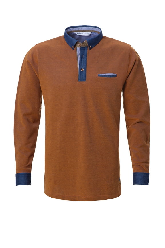 : Men's Full Sleeves T-Shirt with Elbow Patch (Color: Blue, Size: Extra Large)