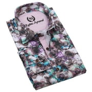 Rajiva Agrawal: Men's Party Camo Fashion Shirt in Superfine Cotton (Color: Printed, Size: Large)