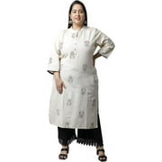 Rajnandini Women's Cotton Jaipuri Printed Plus Size Kurti (JOPLJPR10X-6XL_Beige_6XL)