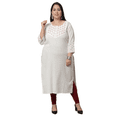 thumbnail image 1 of Rajnandini Women's Pure Cambric Cotton Embroidered Kurti (JOPLJPR111X-5XL_Beige_5XL), 1 of 5