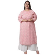 Rajnandini Women's Pure Cambric Cotton Jaipuri Printed & Embroidered Kurti (JOPLJPR112x-5XL_Peach)