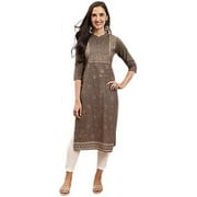 Rajnandini Women's Pure Cambric Cotton Jaipuri Printed Kurti (JOPLJPR132-XXL_Grey_XXL)