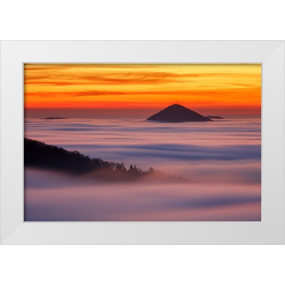 Rak, Martin 14x11 White Modern Wood Framed Museum Art Print Titled - Islands In The Clouds