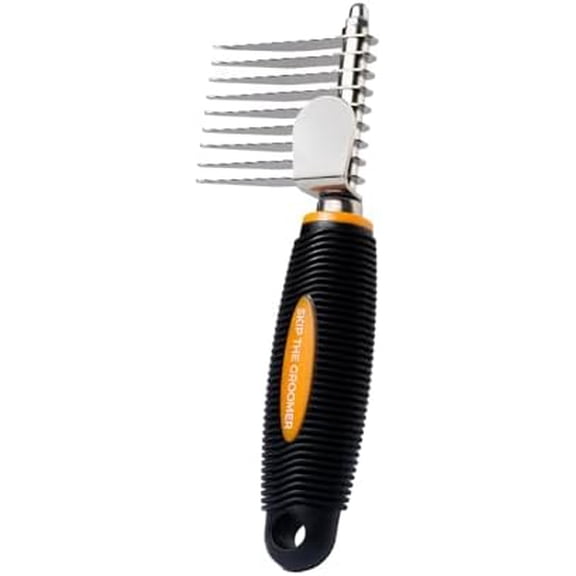 Rake Brush for Dogs, Dematting Tool for Goldendoodles, Poodles & Doodles - Rescue Essential with Long Smooth-Edged  for Thick Coats, Deshedding & Mat Remover -