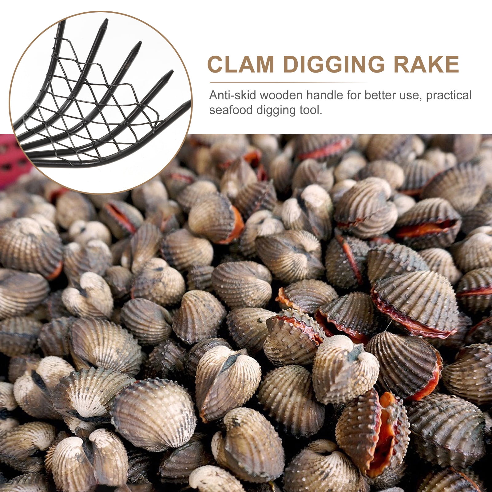 Rake Clam Rake Claw Hand Seafood Garden Digging Fork Shellleaf Beach  Diggercultivator Clamming Mesh Net Mussel Tool
