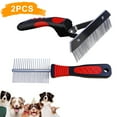 thumbnail image 1 of Rake Flea Comb Dog Brushes for Grooming Large Dogs,Long Hair Dog Rake Pet Comb Pet Grooming Brush with Anti-Slip Handle+Pet Dense Double Row Grooming CombSteel Comb for Golden Retriever Husky, 1 of 7