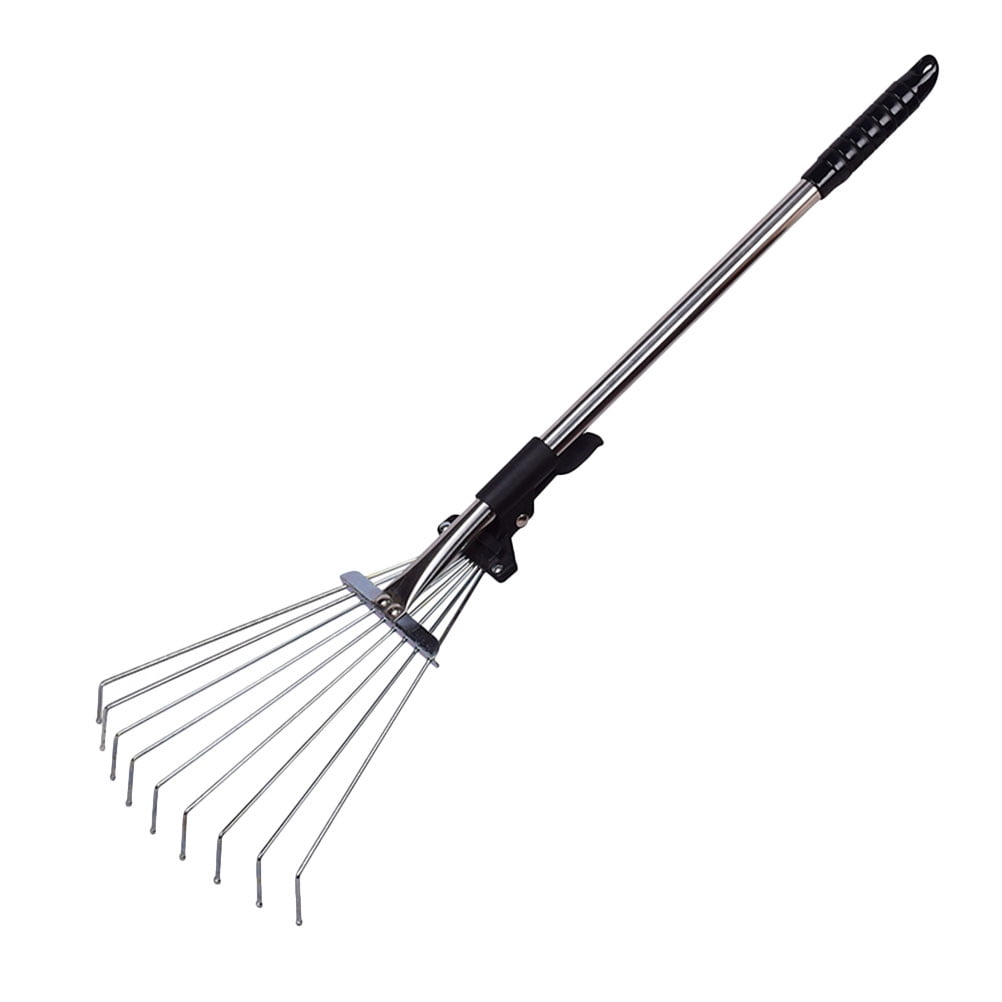 Rake Garden Leaf Tools Yard Leaves Metal Rakes Handle Grasstool Expandable Telescopic