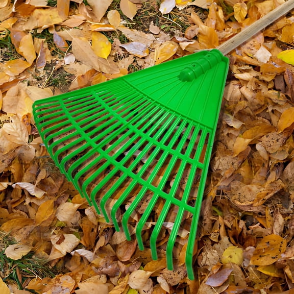 Rake for Leaves,Garden Leaf Rake,Garden Rakes,21 Tines Plastic Head Shrub Rake, Folding Yard Garden Rake for Shrub, Lawns, Grass, Flower Beds Leaves Cleaning, Green(No Handle)
