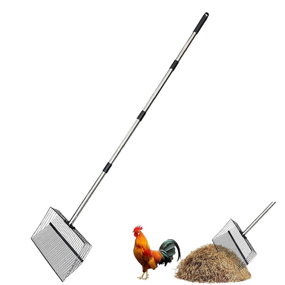 Rake and Sieve, Foldable Beach Cleaning Tool Suitable for Clearing Chicken Coops, Cat Litter and Similar Materials